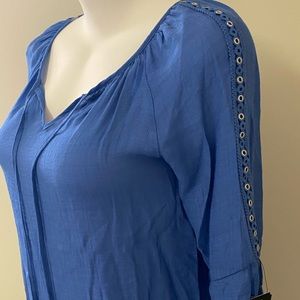 Blue Peasant style top